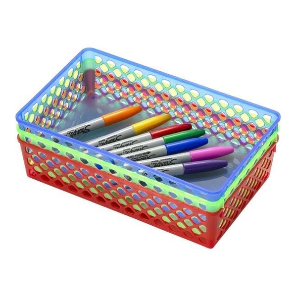 Officemate Officemate 2020261 Achieva Large Supply Basket; Assorted Color - Set of 3 - 10.37 x 6.12 x 2.37 in. 2020261